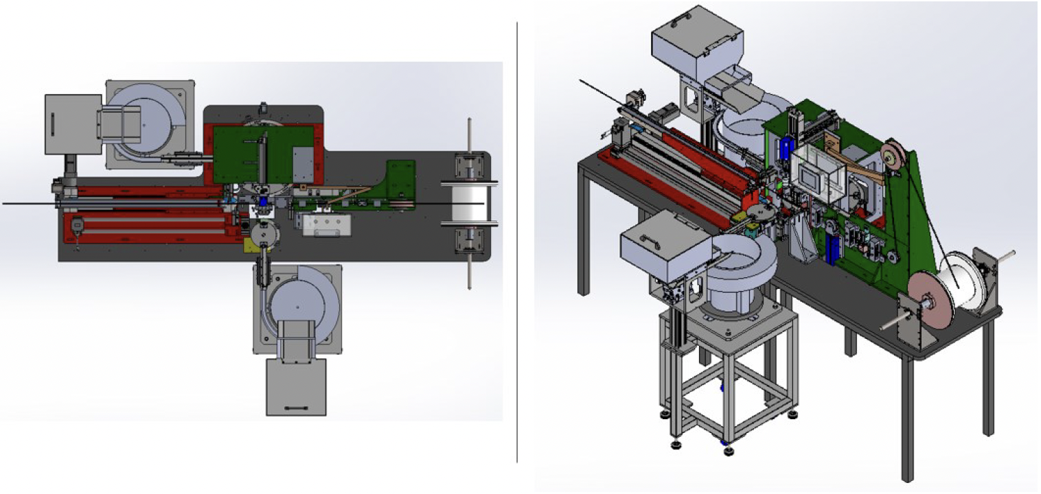 Mediagraph PCB holder assembly machine, isometric two-view